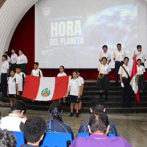 4to. grado B de secundaria – Ceremonia Cívica conmemorando «La Hora del Planeta»